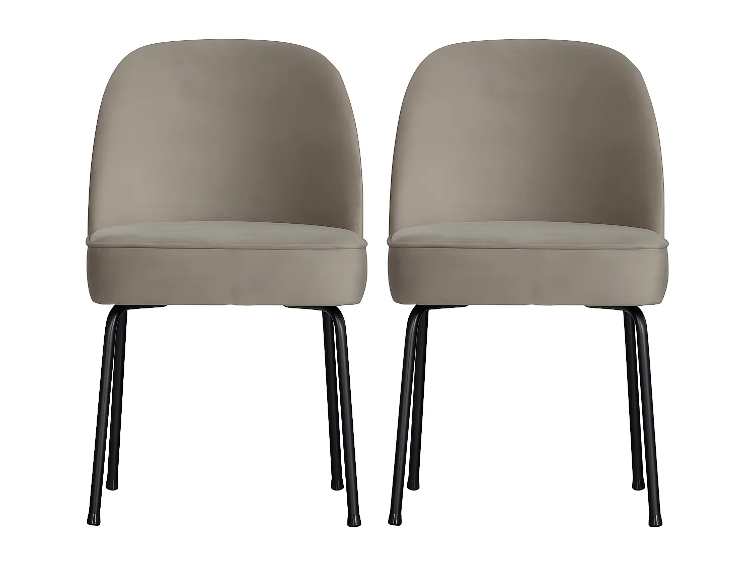 Vogue - Lot de 2 chaises design en velours - Beige