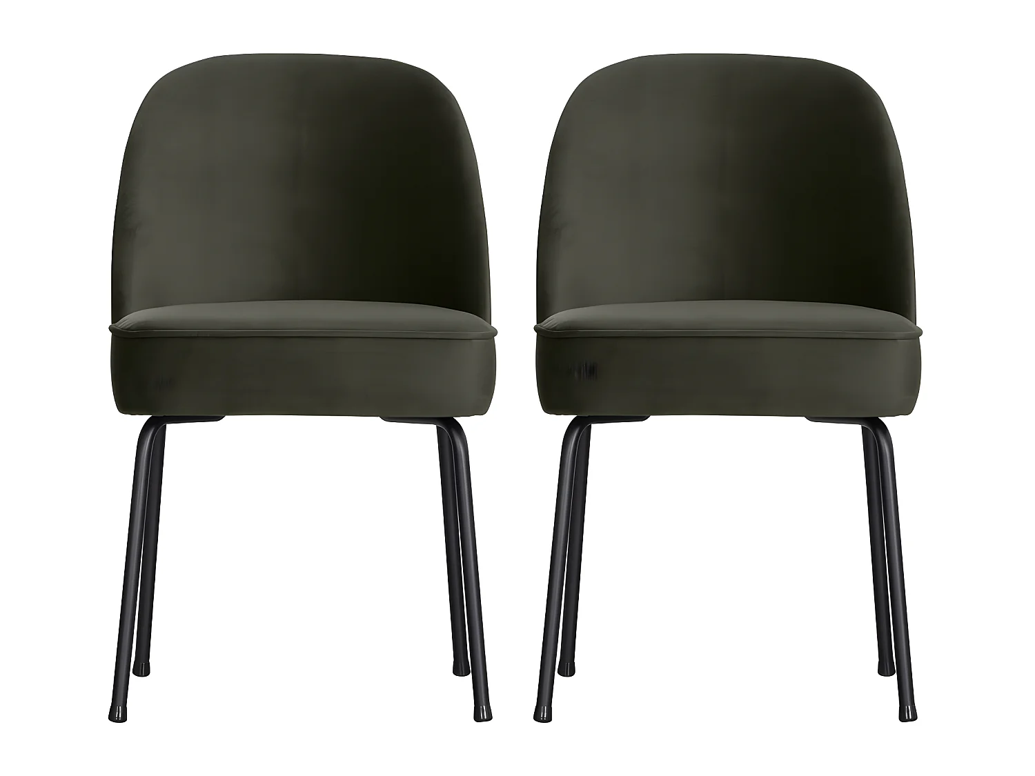 Vogue - Lot de 2 chaises design en velours - Vert foncé