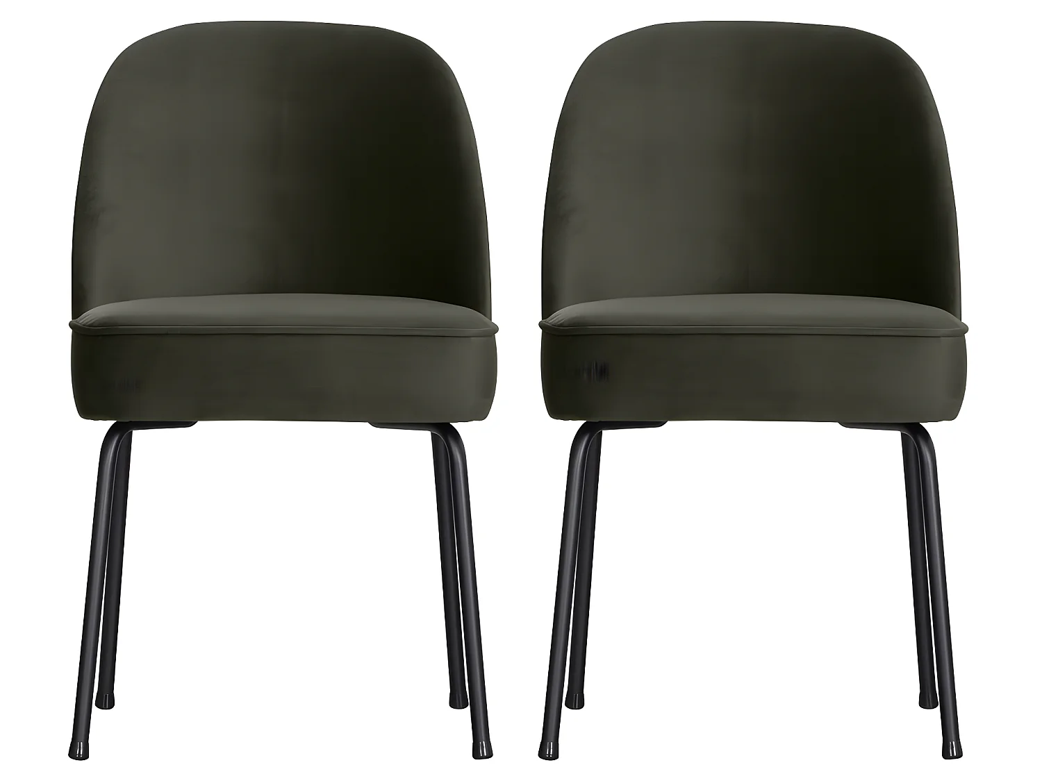 Vogue - Lot de 2 chaises design en velours - Vert foncé