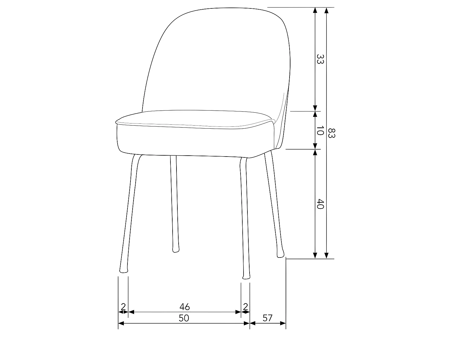 Vogue - Lot de 2 chaises design en velours - Vert foncé