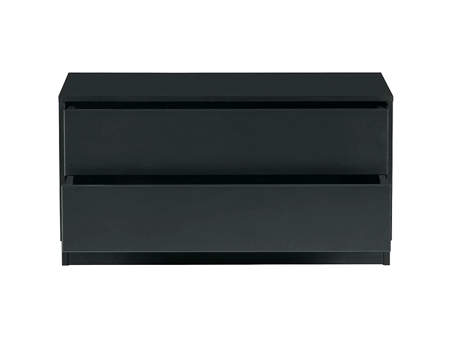 Finca - Meuble TV en bois massif de pin L75cm - Noir