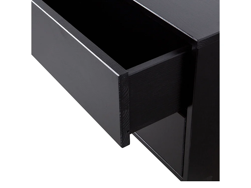 Finca - Meuble TV en bois massif de pin L75cm - Noir