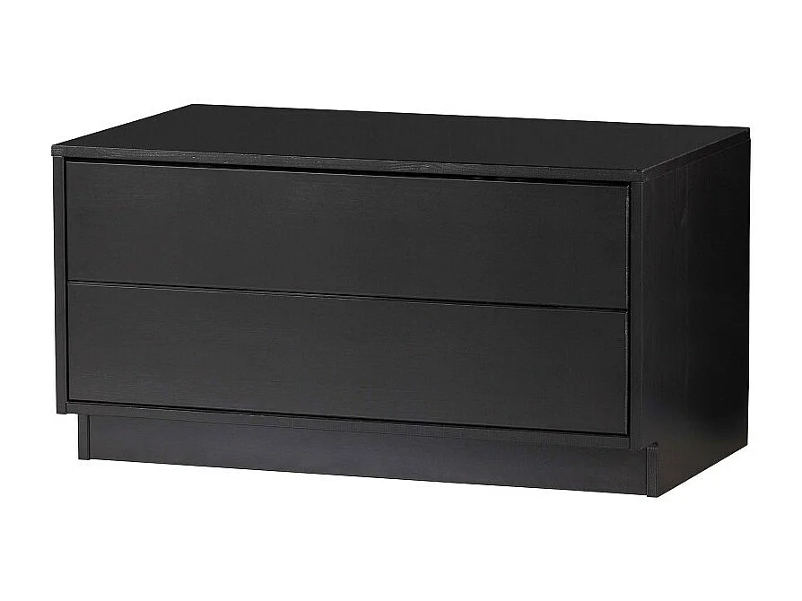 Finca - Meuble TV en bois massif de pin L75cm - Noir