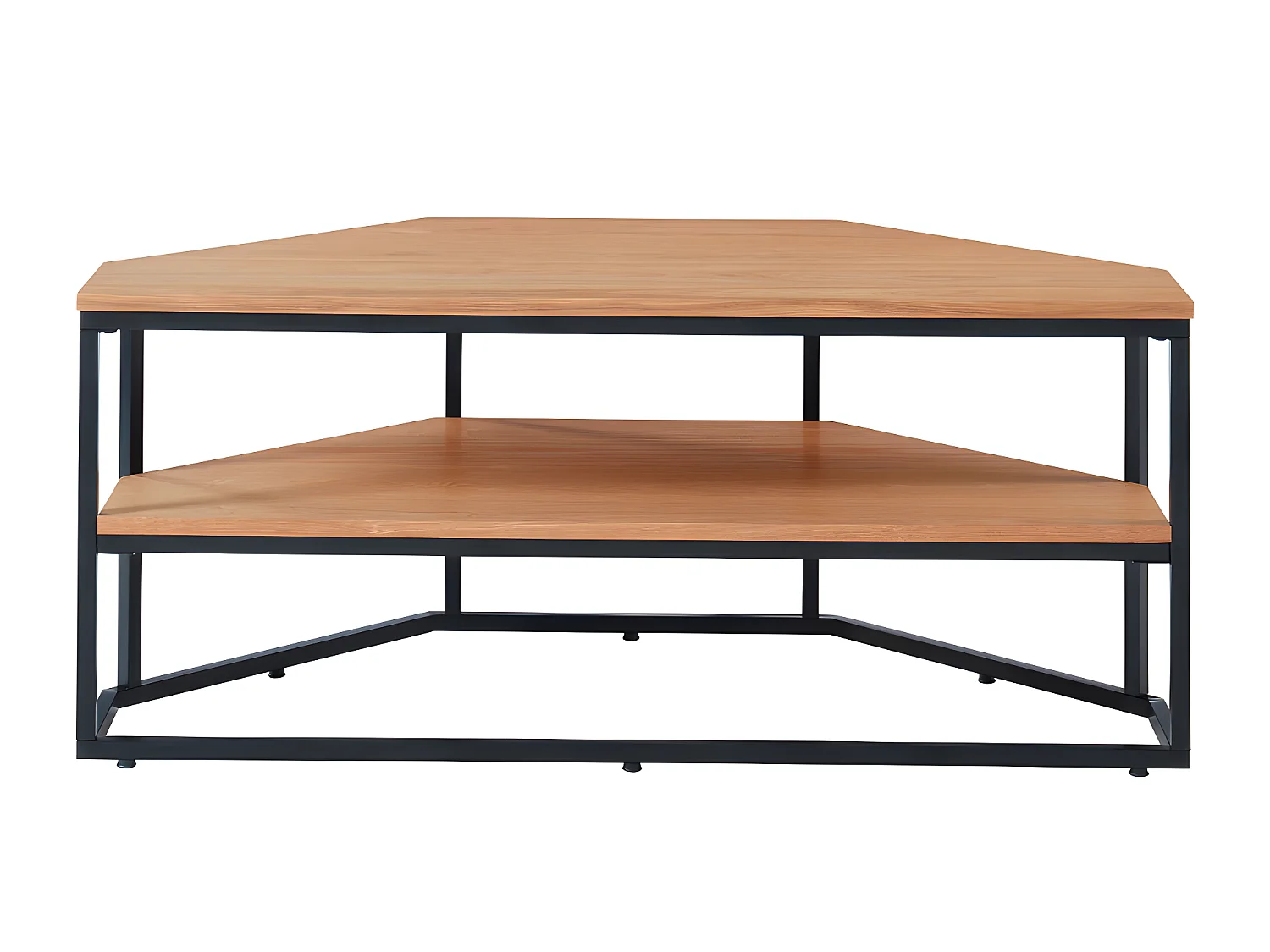 Ivica - Meuble TV d'angle en bois et métal L120cm - Bois clair