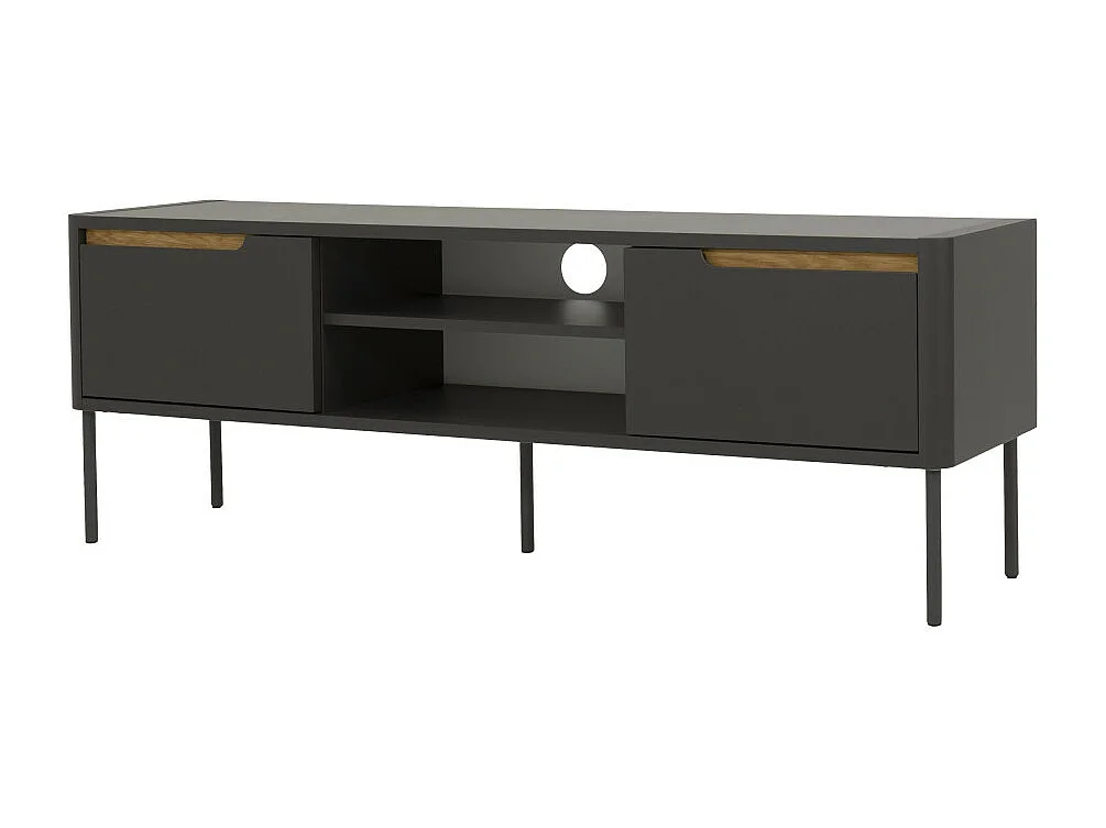 Switch - Meuble TV en bois 2 portes L141,5cm : Couleur - Gris anthracite
