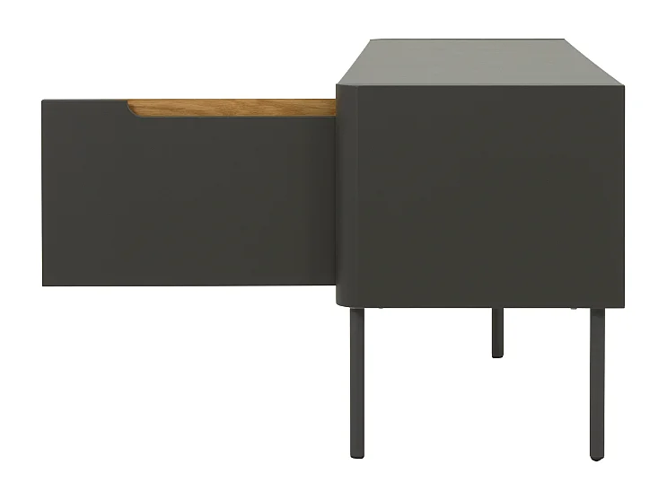 Switch - Meuble TV en bois 2 portes L141,5cm : Couleur - Gris anthracite