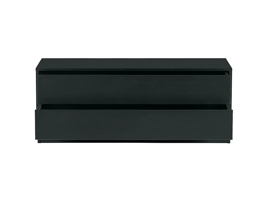 Finca - Meuble TV en bois massif de pin L100cm - Noir