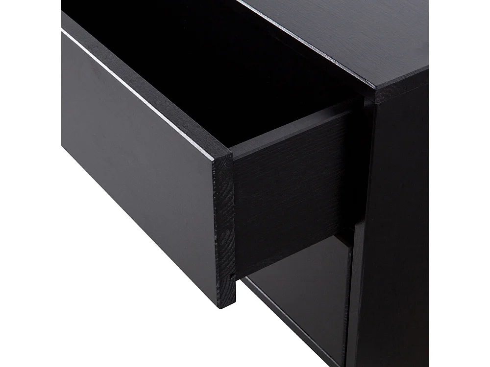 Finca - Meuble TV en bois massif de pin L100cm - Noir