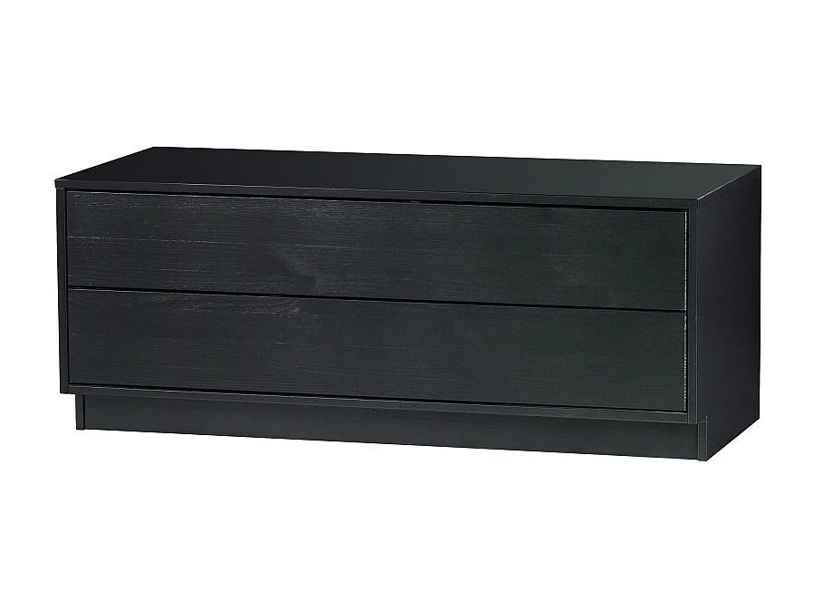 Finca - Meuble TV en bois massif de pin L100cm - Noir