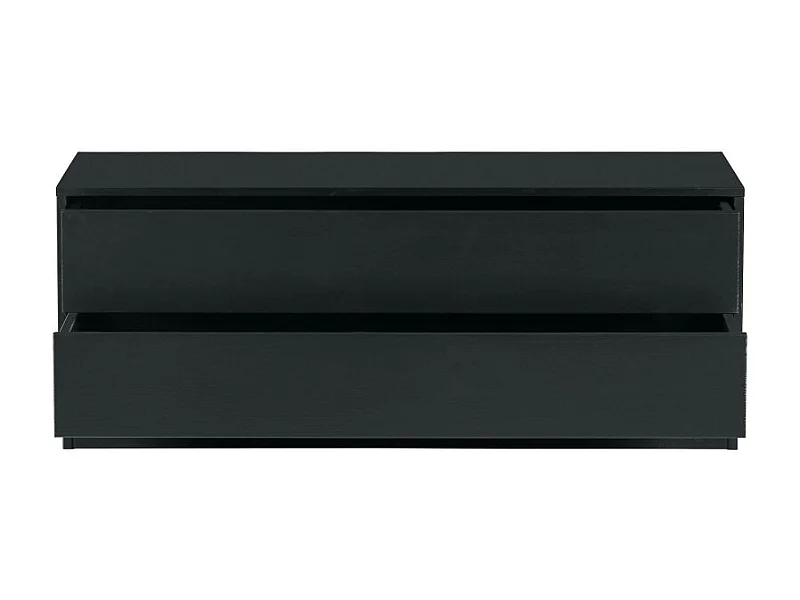 Finca - Meuble TV en bois massif de pin L100cm - Noir