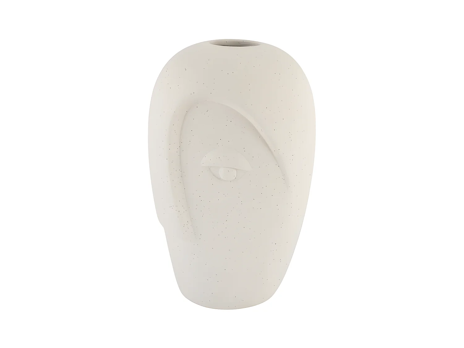 Nicoya - Vase en céramique avec visage H19,5cm - Ivoire