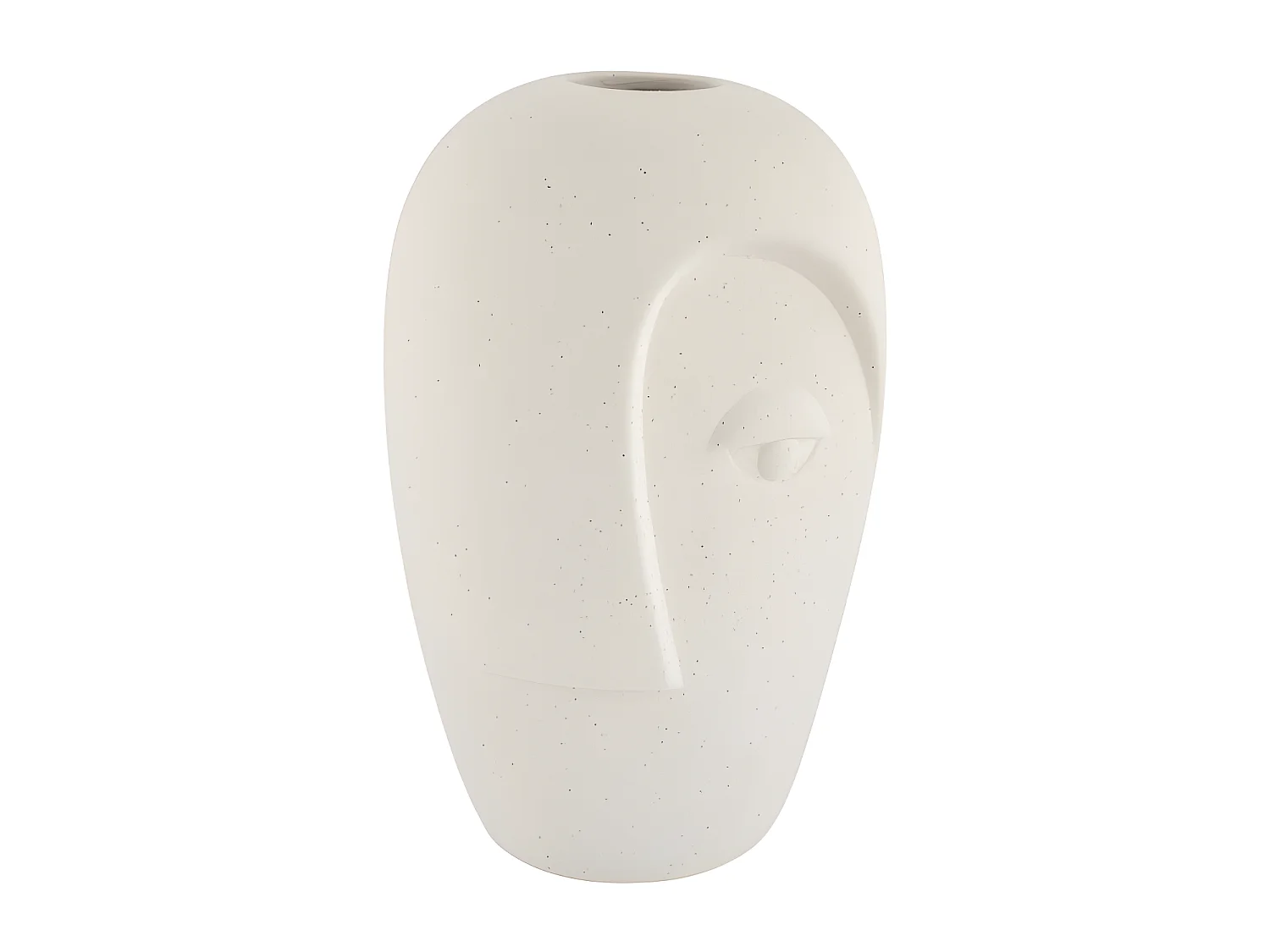 Nicoya - Vase en céramique avec visage H19,5cm - Ivoire