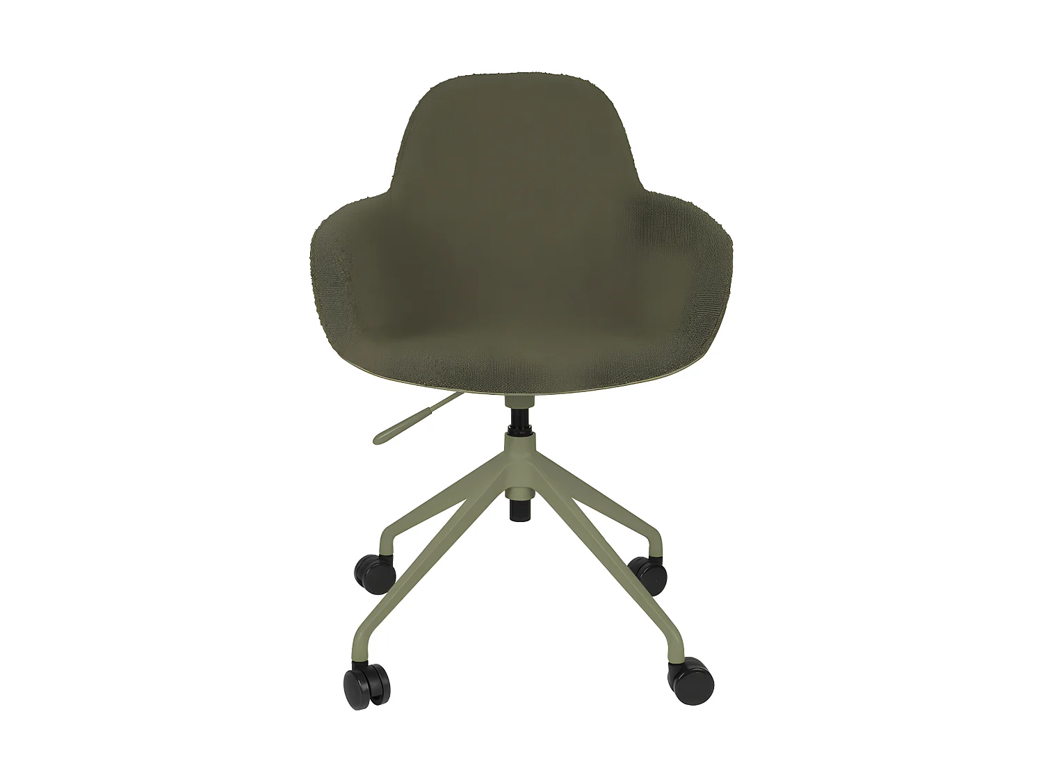 Albert Kuip - Chaise de bureau en tissu bouclette avec accoudoirs pivotante à roulettes - Vert