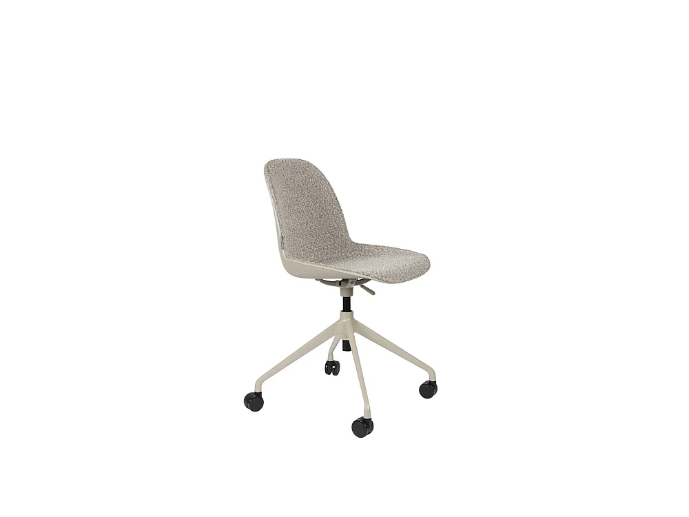 Albert Kuip - Chaise de bureau en tissu bouclette pivotante à roulettes - Taupe