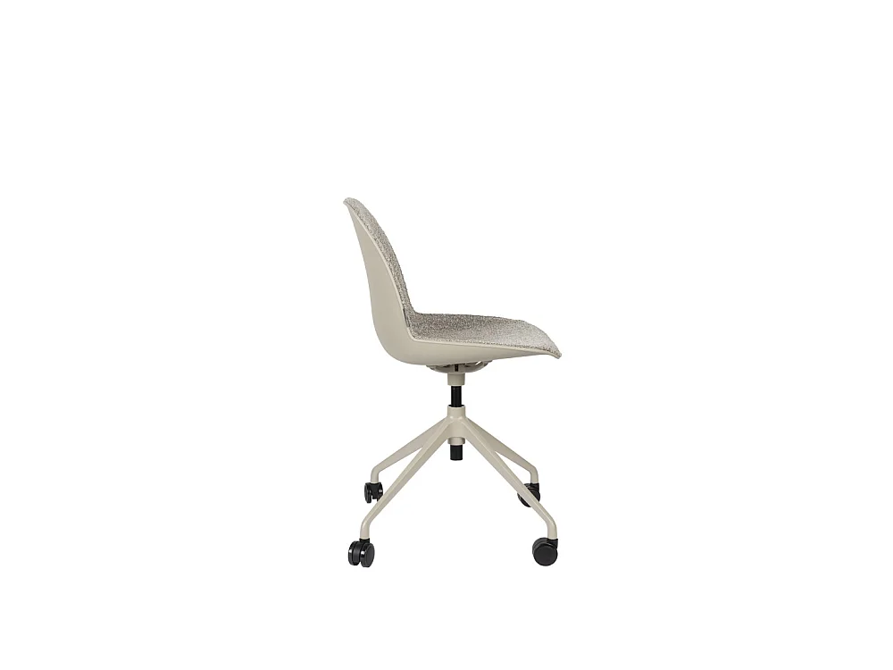 Albert Kuip - Chaise de bureau en tissu bouclette pivotante à roulettes - Taupe