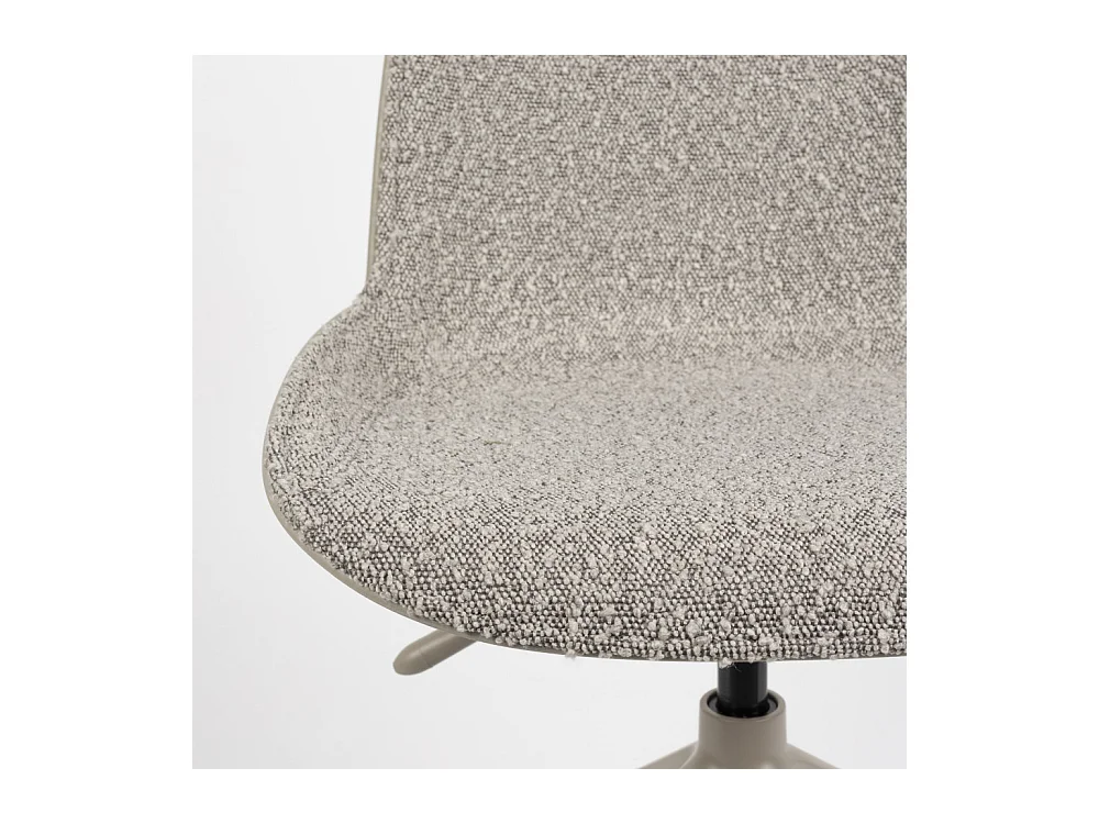 Albert Kuip - Chaise de bureau en tissu bouclette pivotante à roulettes - Taupe