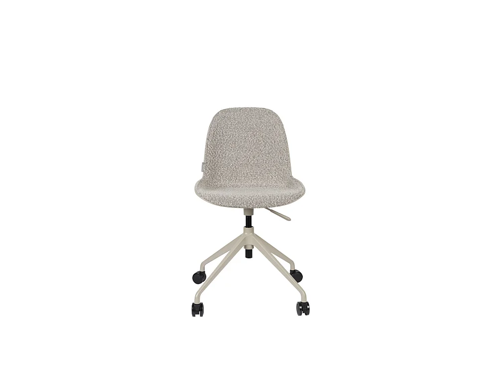 Albert Kuip - Chaise de bureau en tissu bouclette pivotante à roulettes - Taupe