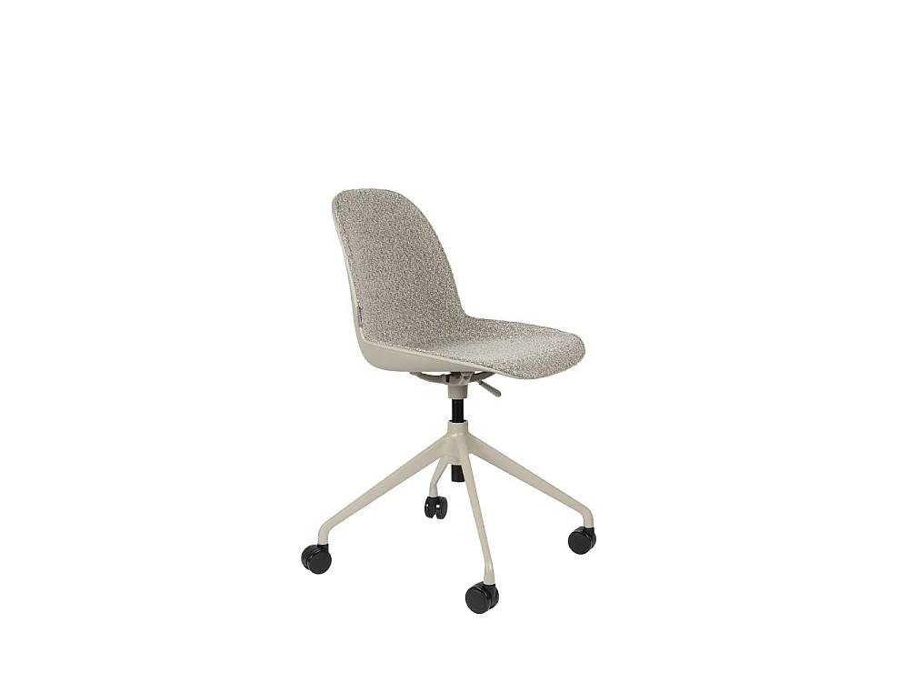 Albert Kuip - Chaise de bureau en tissu bouclette pivotante à roulettes - Taupe