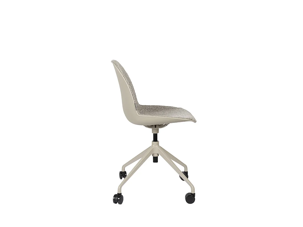 Albert Kuip - Chaise de bureau en tissu bouclette pivotante à roulettes - Taupe