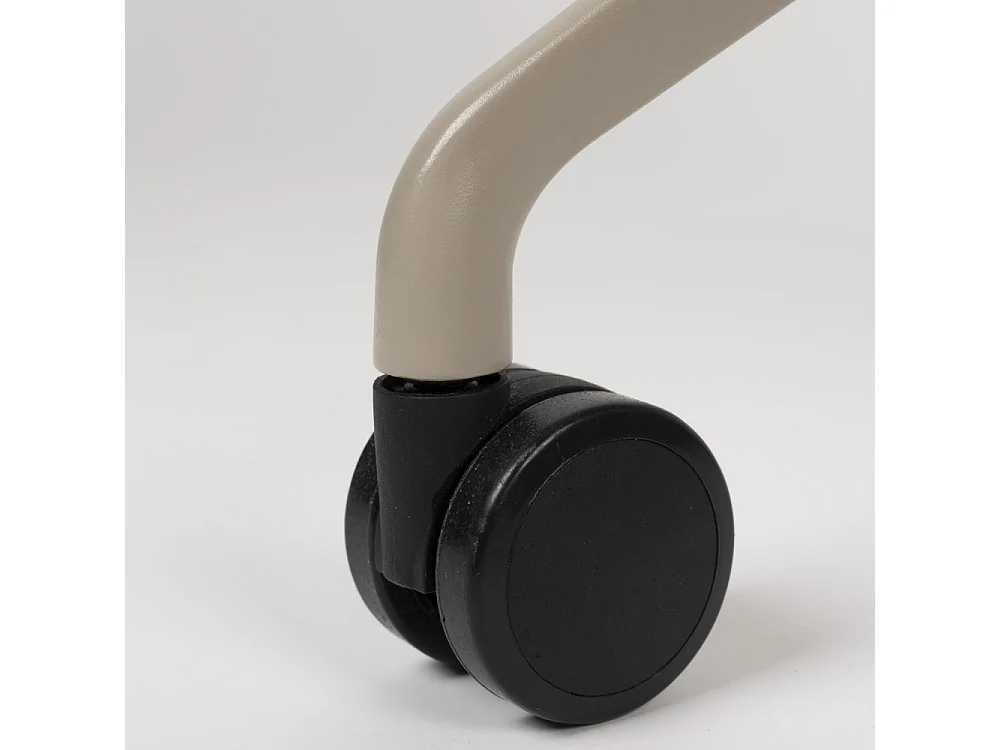 Albert Kuip - Chaise de bureau en tissu bouclette pivotante à roulettes - Taupe