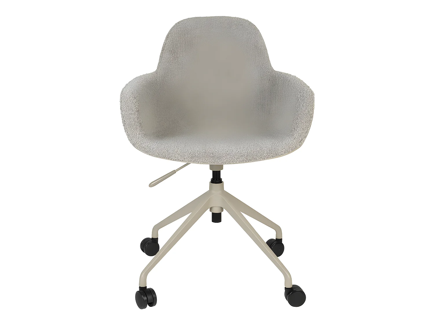 Albert Kuip - Chaise de bureau en tissu bouclette avec accoudoirs pivotante à roulettes - Taupe