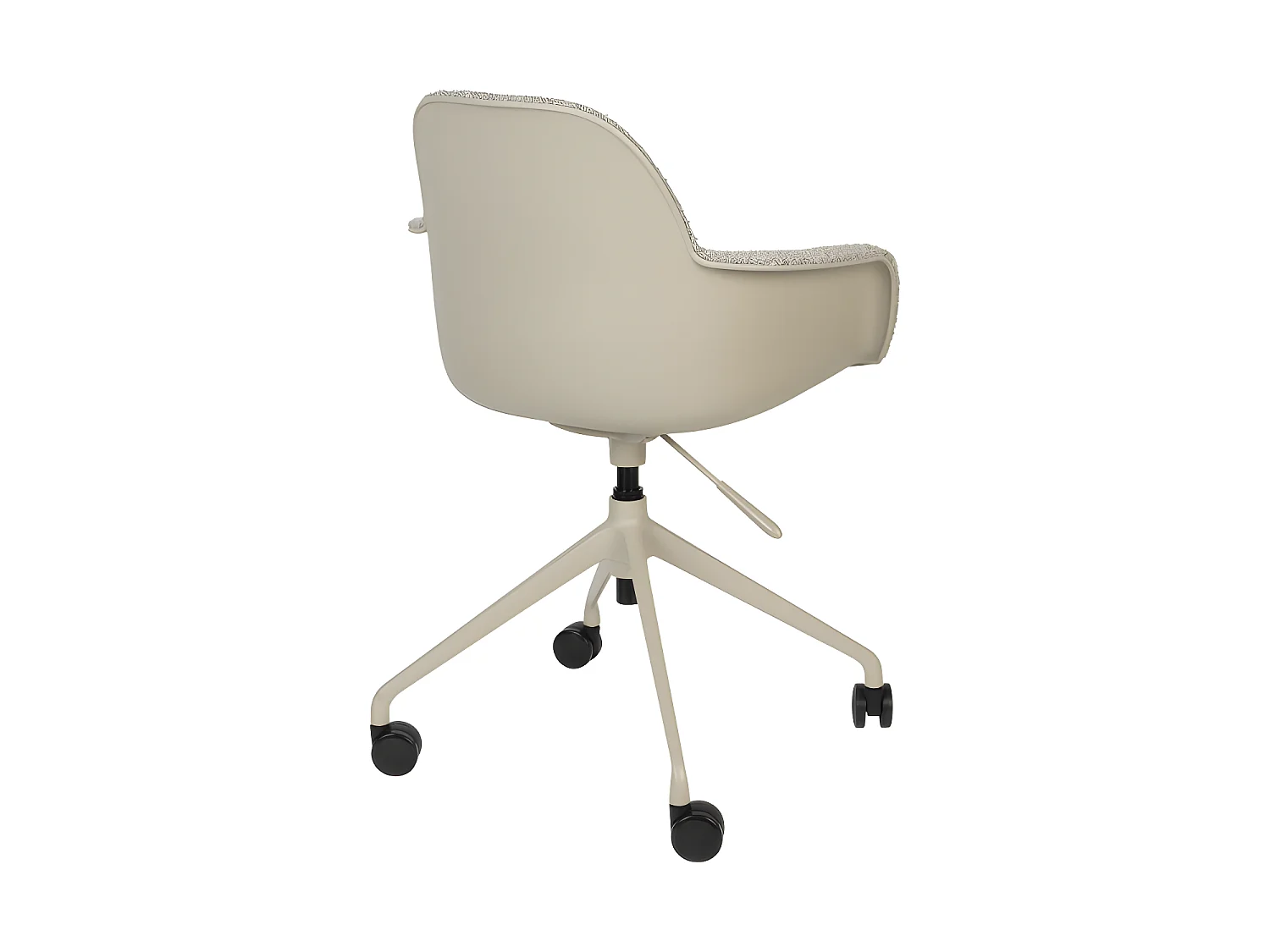 Albert Kuip - Chaise de bureau en tissu bouclette avec accoudoirs pivotante à roulettes - Taupe