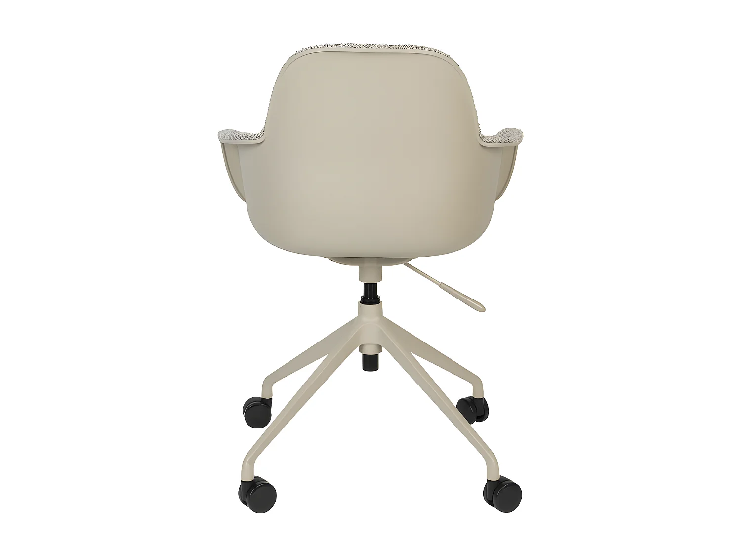 Albert Kuip - Chaise de bureau en tissu bouclette avec accoudoirs pivotante à roulettes - Taupe