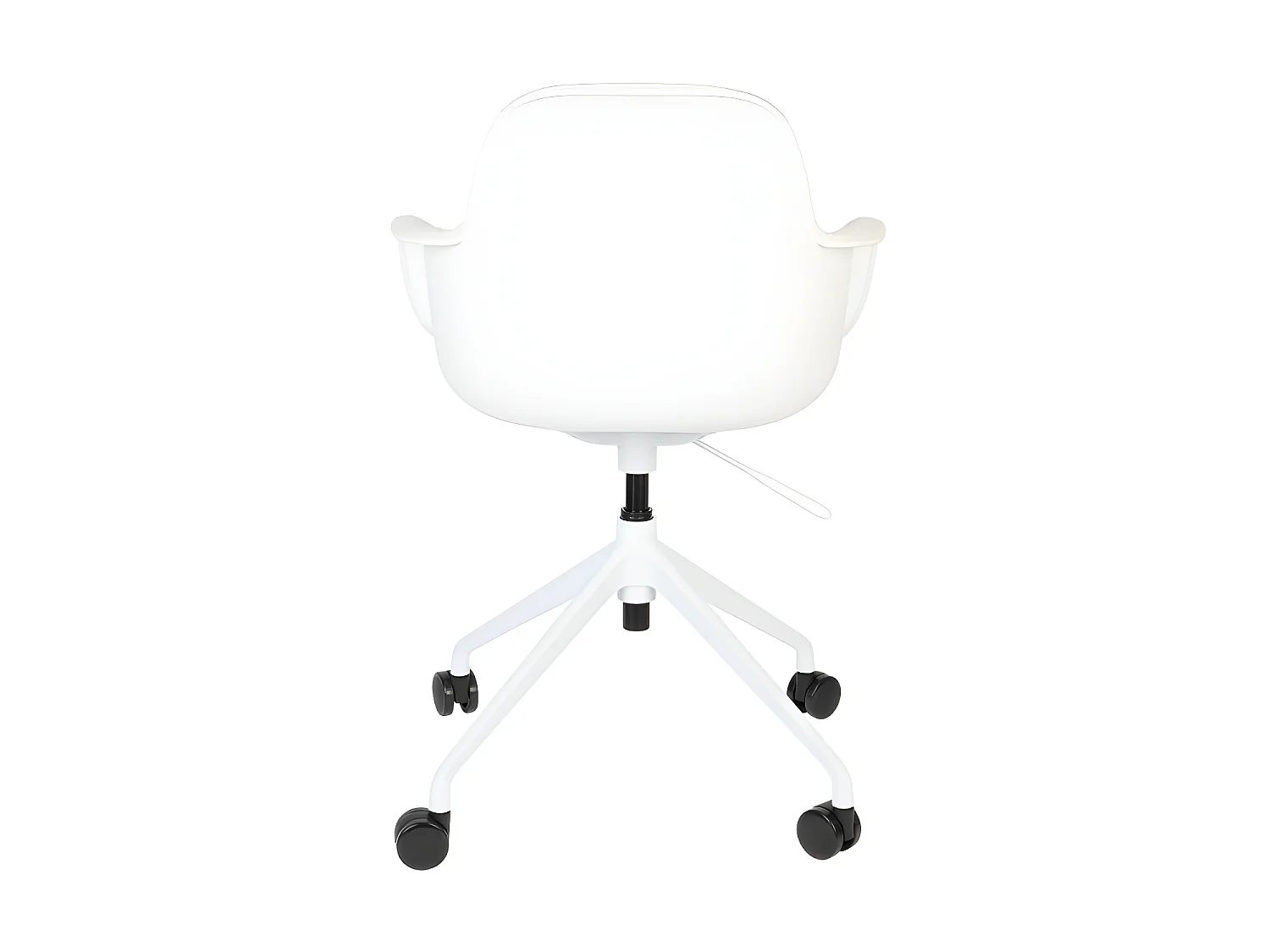 Albert Kuip - Chaise de bureau en tissu bouclette avec accoudoirs pivotante à roulettes - Blanc