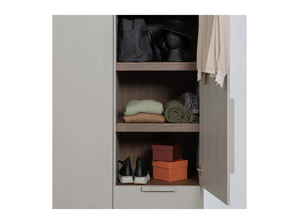 Rens - Colonne de rangement en bois H210cm - Gris clair