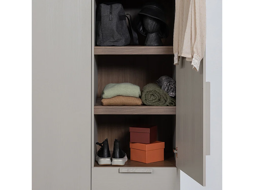 Rens - Colonne de rangement en bois H210cm - Gris clair