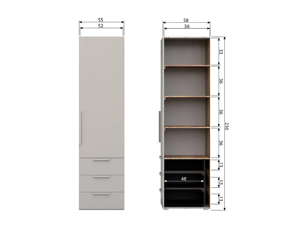 Armoire 1 porte en pin RENS