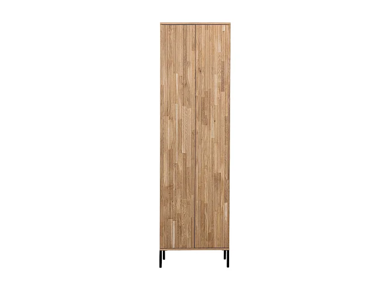 New Gravure - Colonne de rangement en bois 2 portes 1 tiroir H210cm - Bois clair