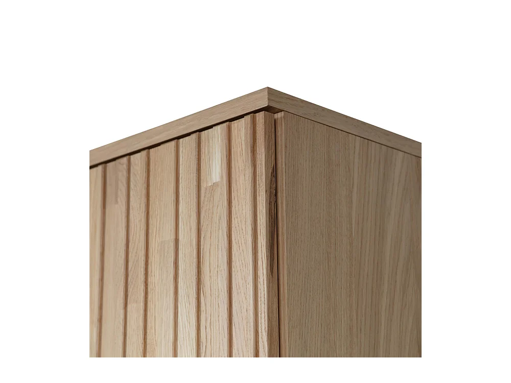 New Gravure - Colonne de rangement en bois 2 portes 1 tiroir H210cm - Bois clair