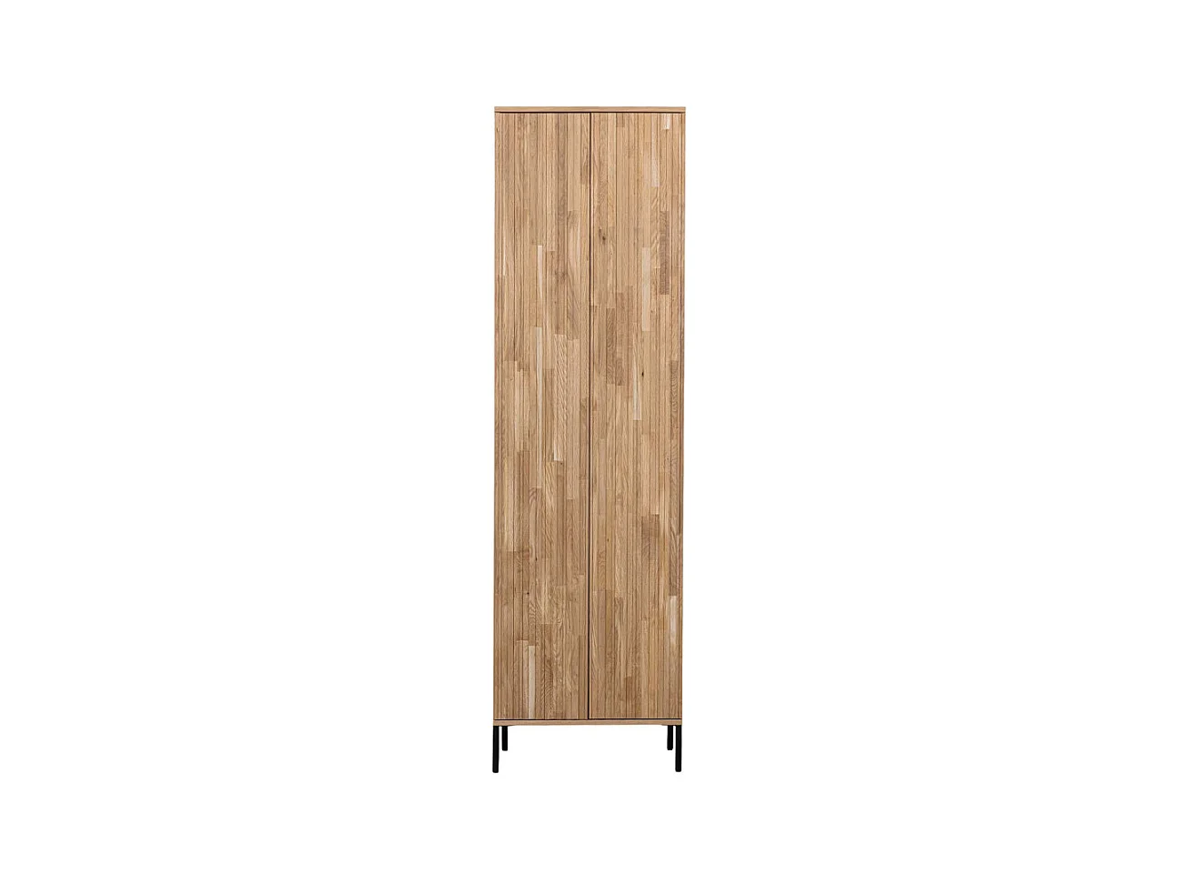 New Gravure - Colonne de rangement en bois 2 portes 1 tiroir H210cm - Bois clair