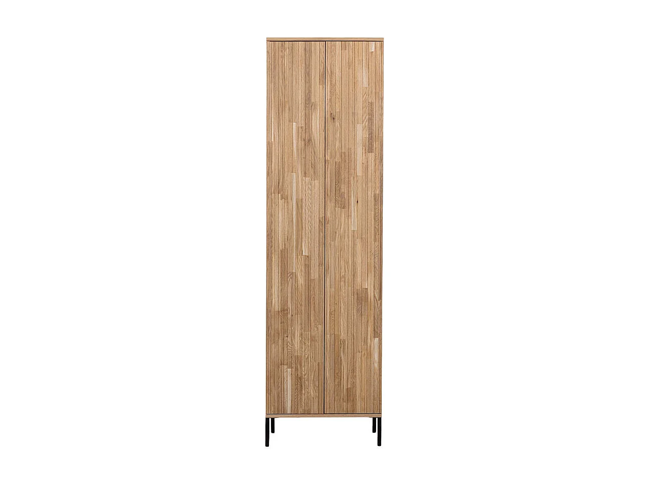 New Gravure - Colonne de rangement en bois 2 portes 1 tiroir H210cm - Bois clair
