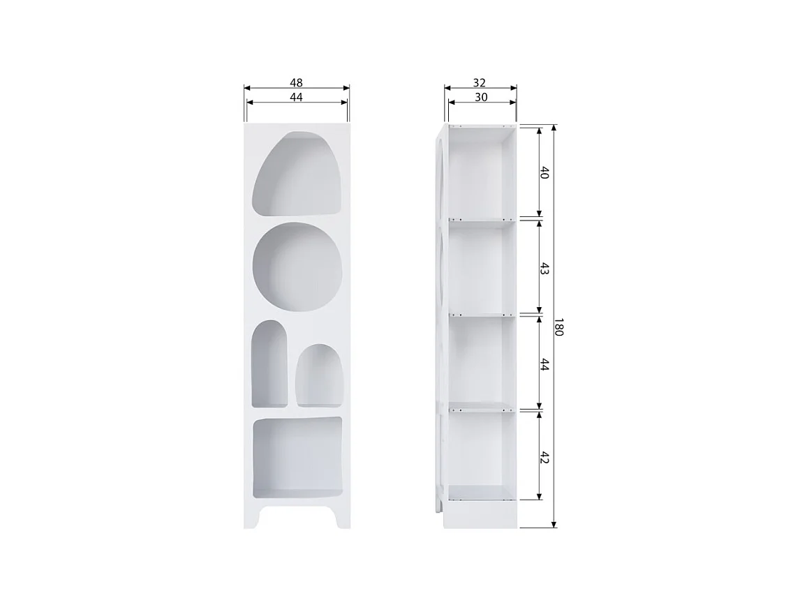 CAZ - Étagère étroite en contreplaqué avec niches