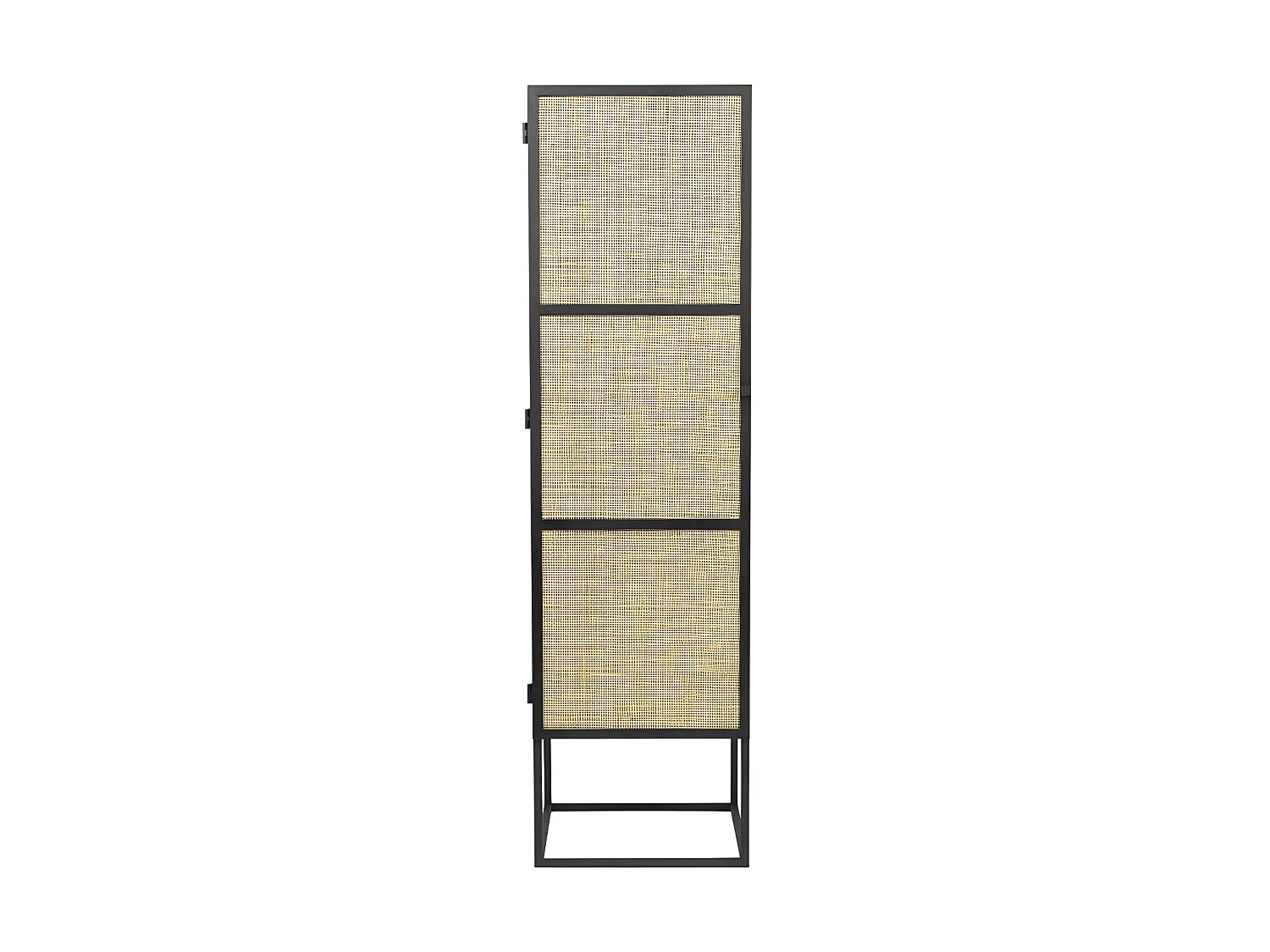 Guuji - Colonne de rangement en bois et cannage H145cm : Couleur - Naturel / noir