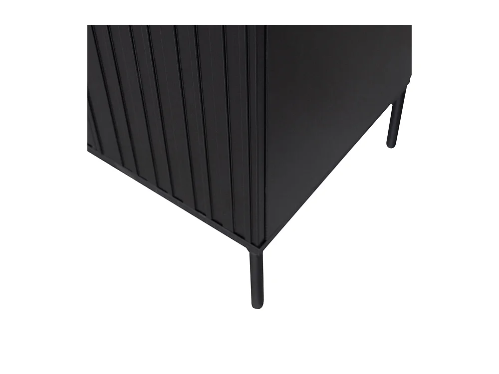 New Gravure - Colonne de rangement en bois 2 portes 1 tiroir H210cm - Noir