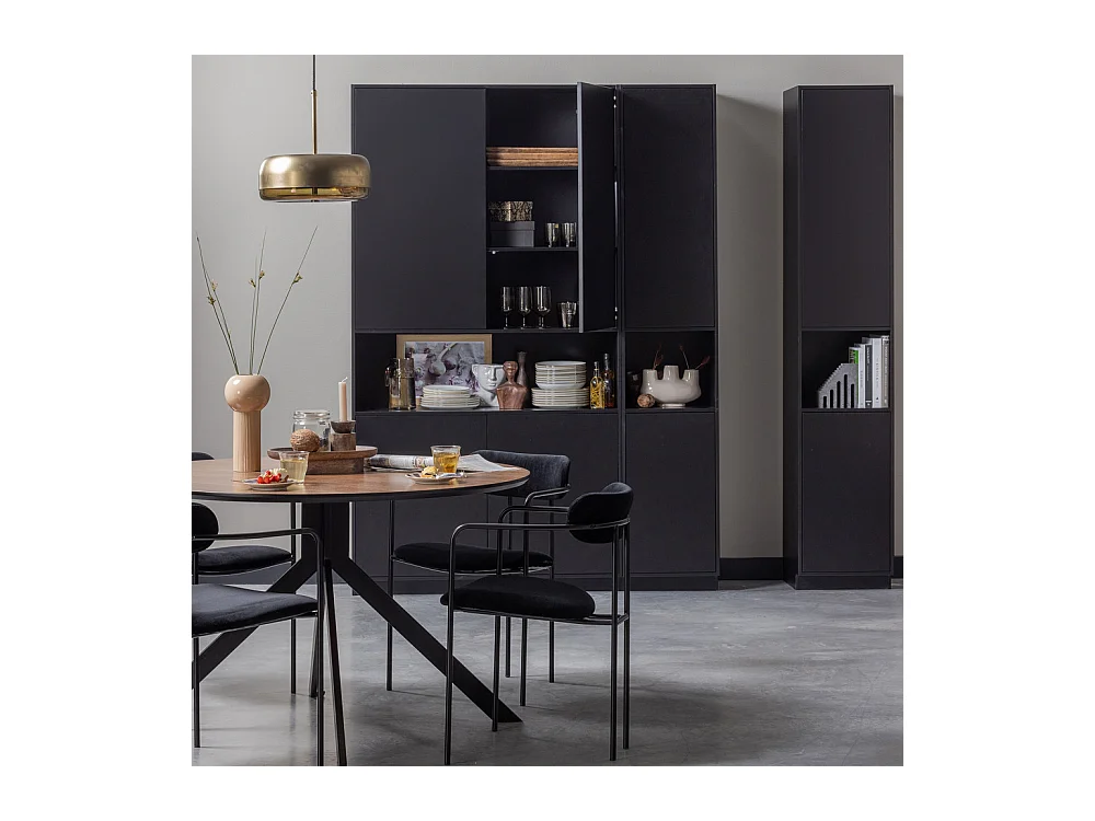 Finca - Colonne de rangement en bois massif de pin L40cm - Noir