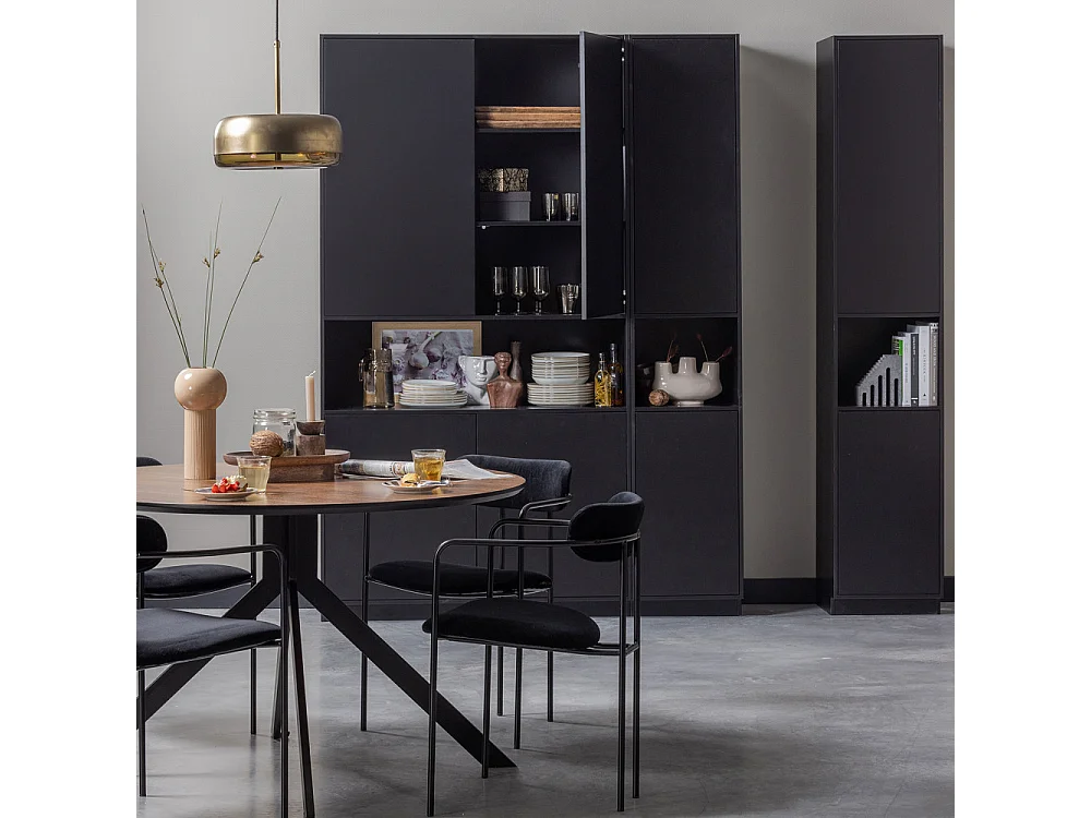 Finca - Colonne de rangement en bois massif de pin L40cm - Noir