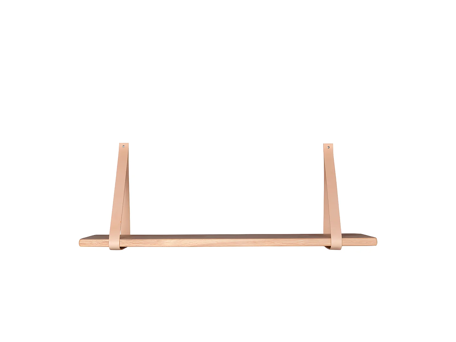 Forno - Etagère murale en bois et cuir 120x20 cm - Naturel