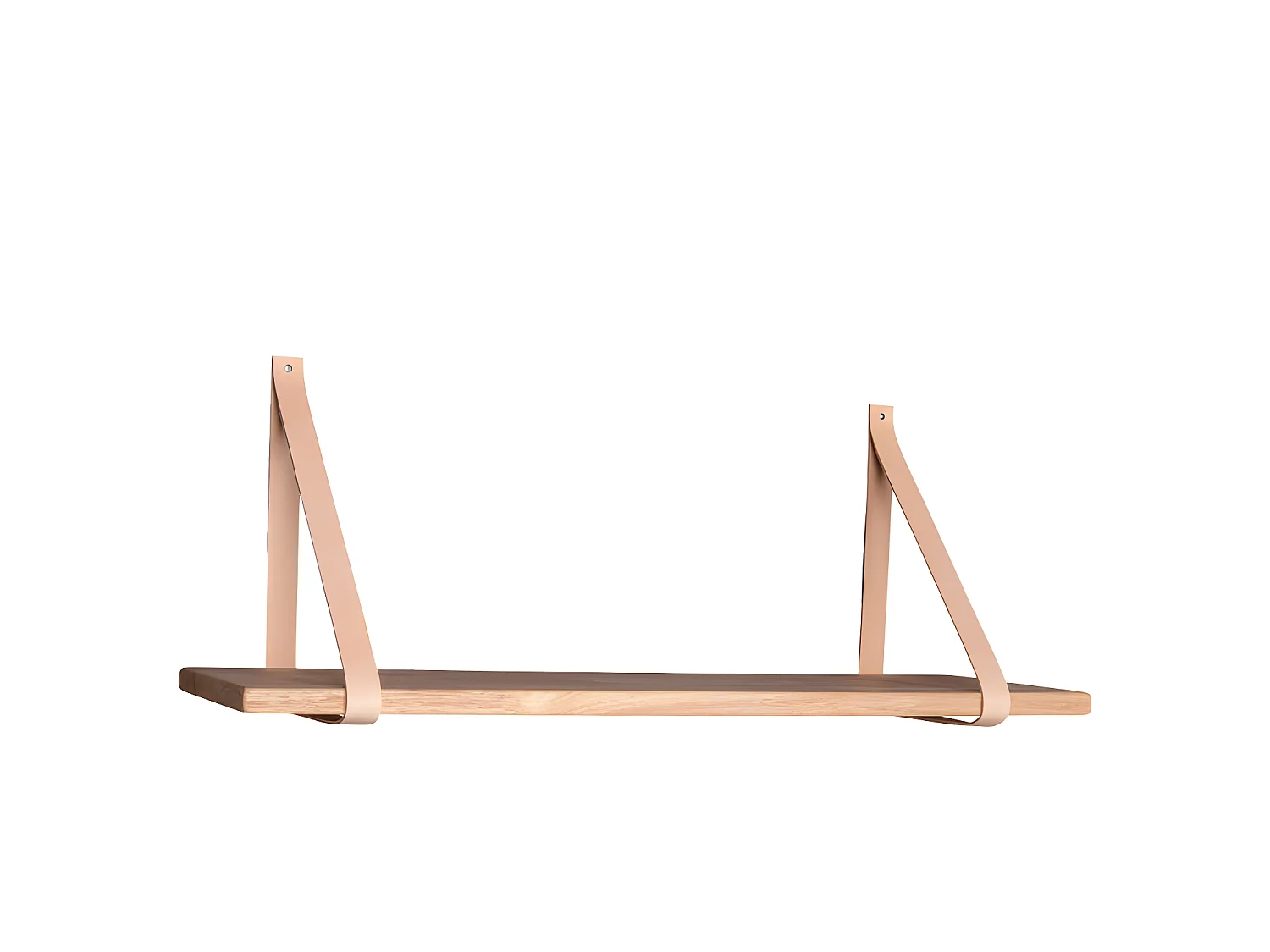 Forno - Etagère murale en bois et cuir 120x20 cm - Naturel