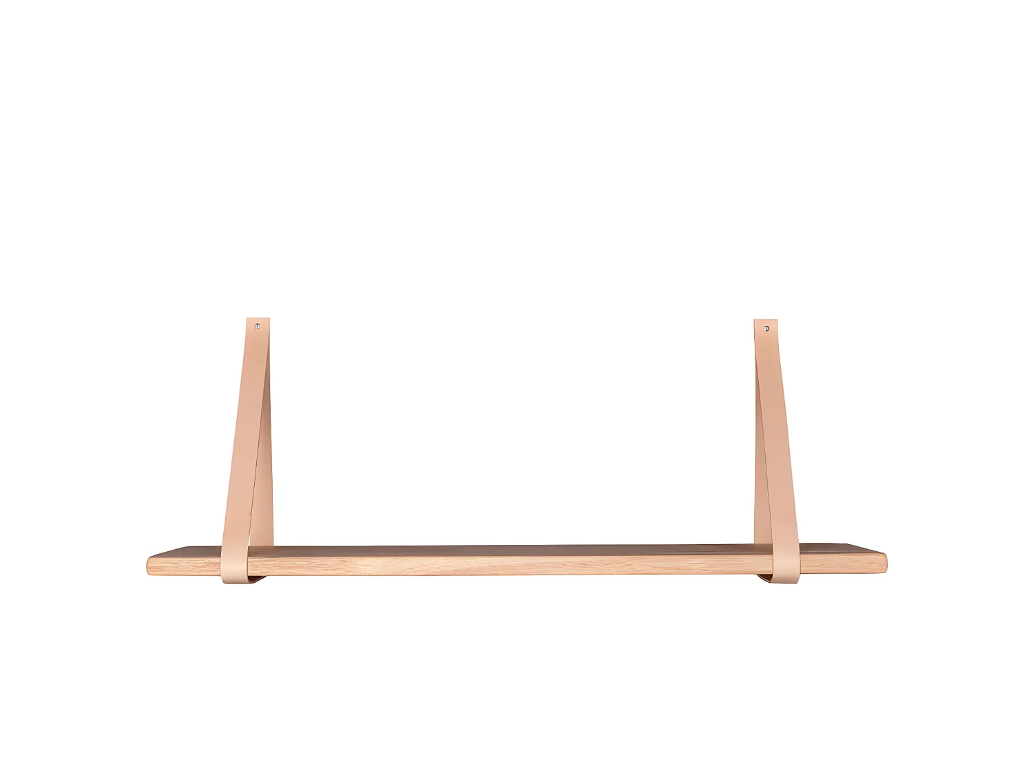 Forno - Etagère murale en bois et cuir 120x20 cm - Naturel