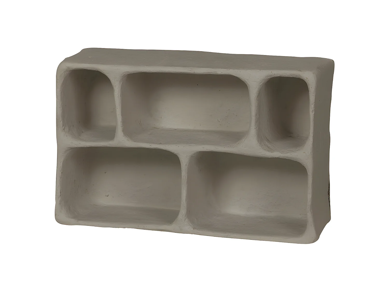 Clay - Étagère murale en papier mâché 5 niches - Gris