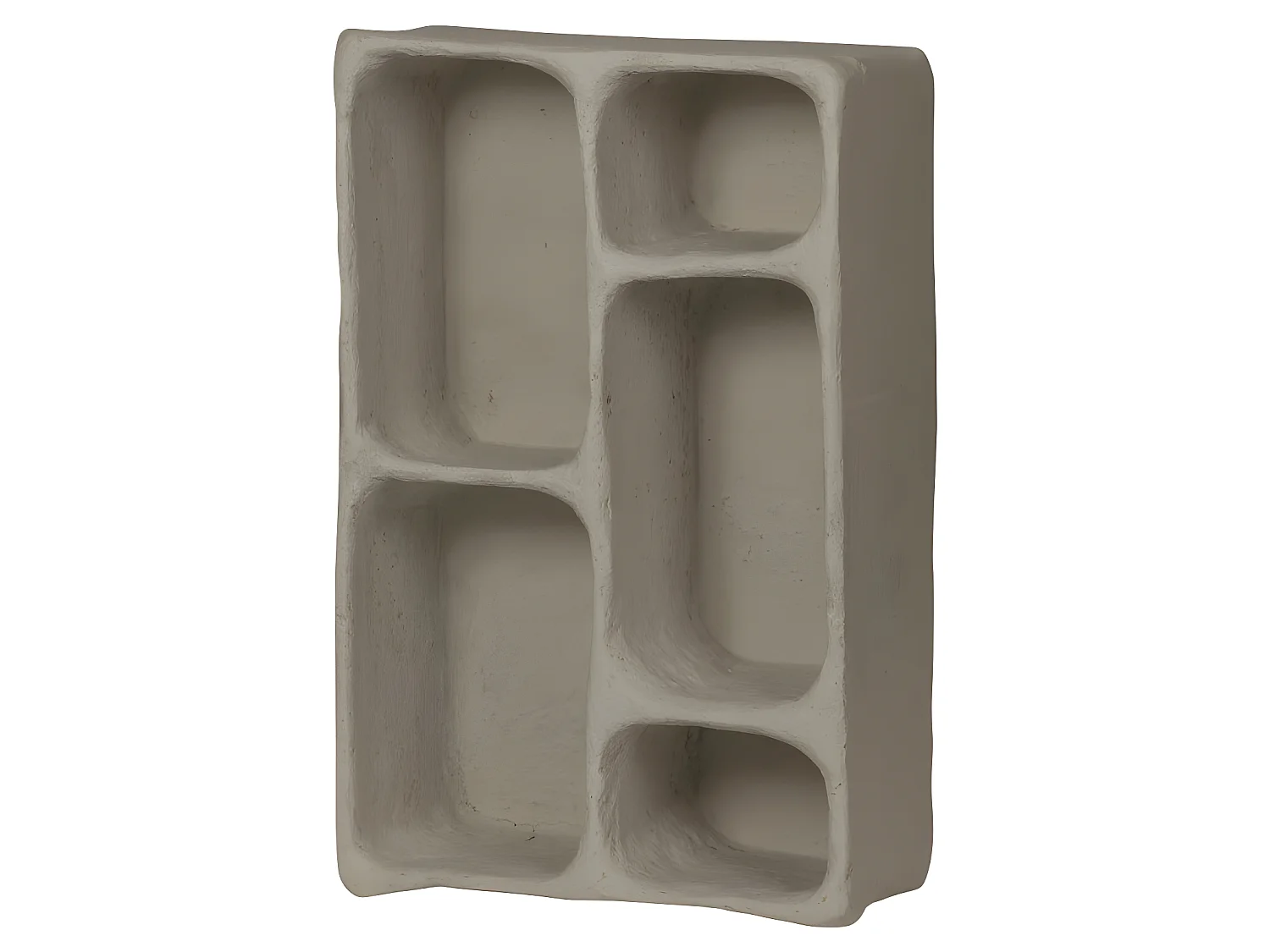 Clay - Étagère murale en papier mâché 5 niches - Gris