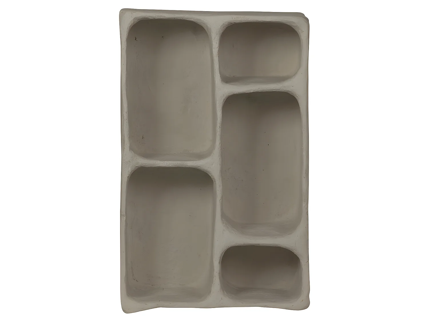 Clay - Étagère murale en papier mâché 5 niches - Gris