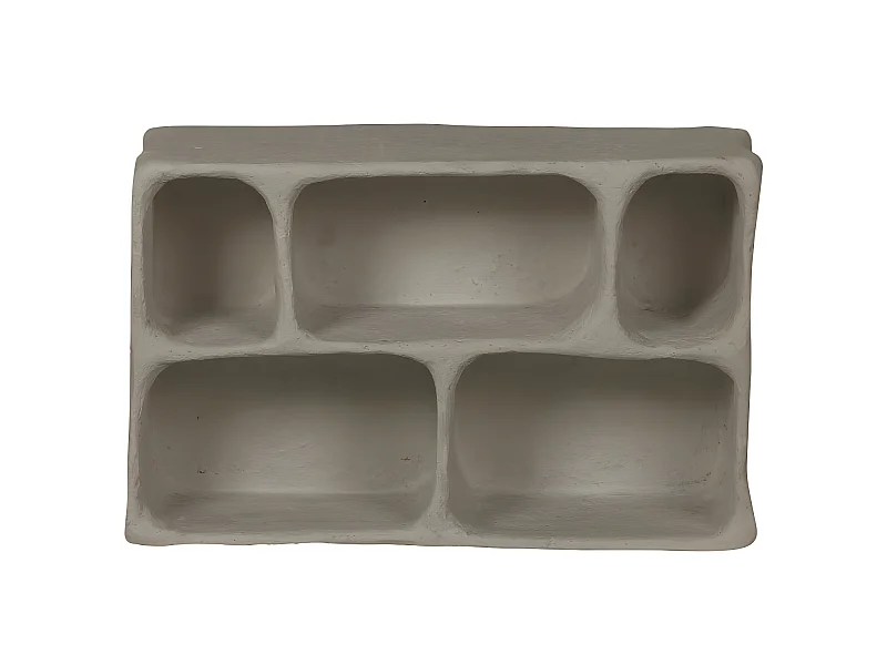 Clay - Étagère murale en papier mâché 5 niches - Gris
