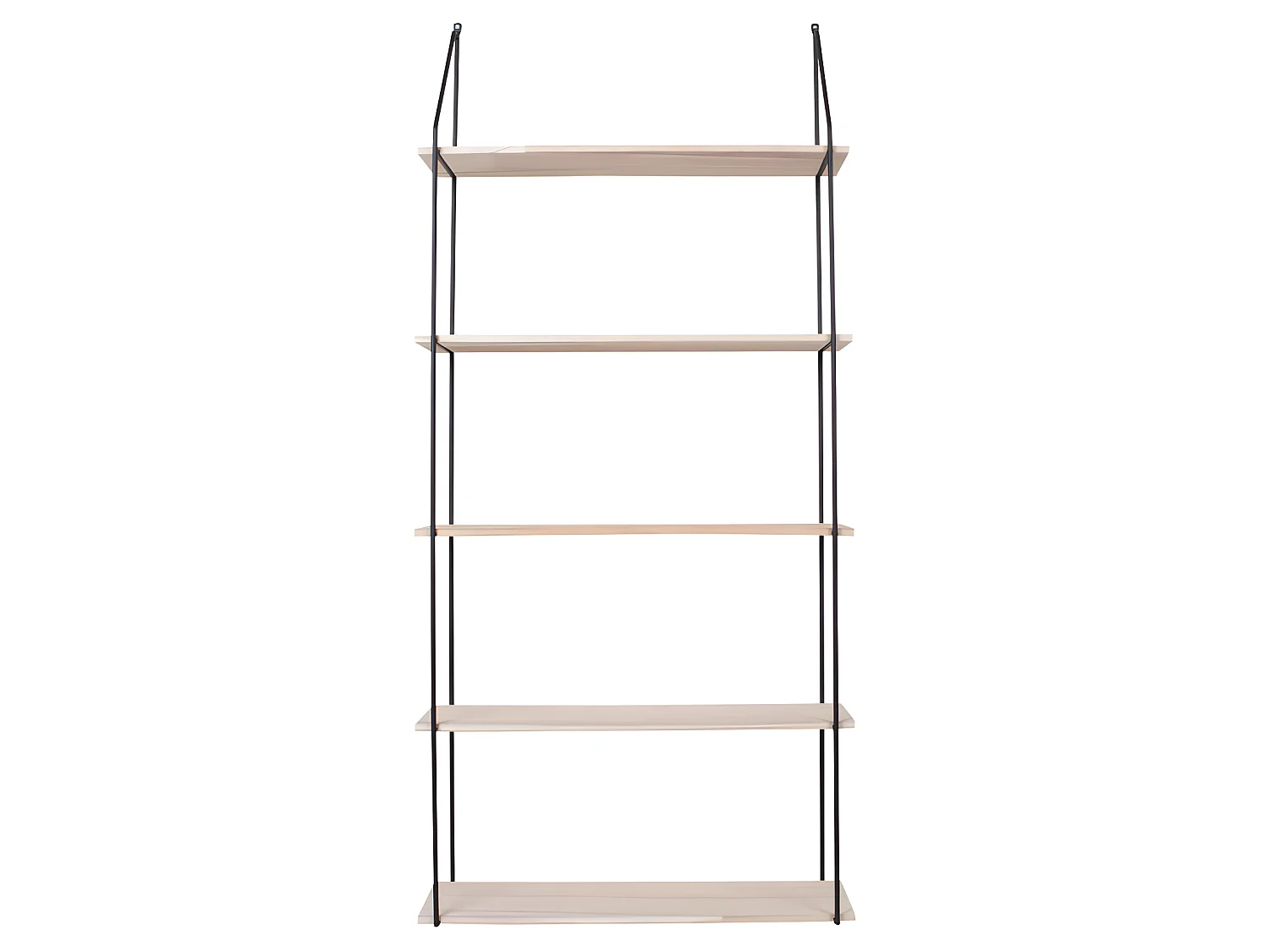 Eindhoven - Etagère murale en métal et bois 65x17xH145 cm - Bois clair / noir