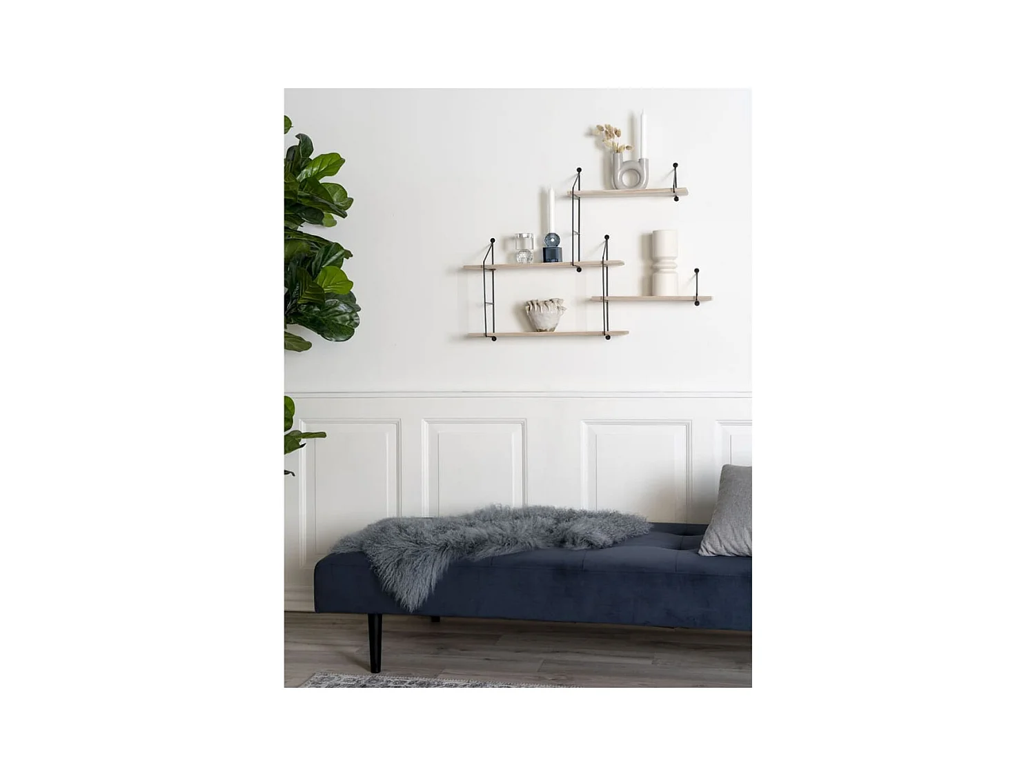 Étagère Lucy Noir et naturel