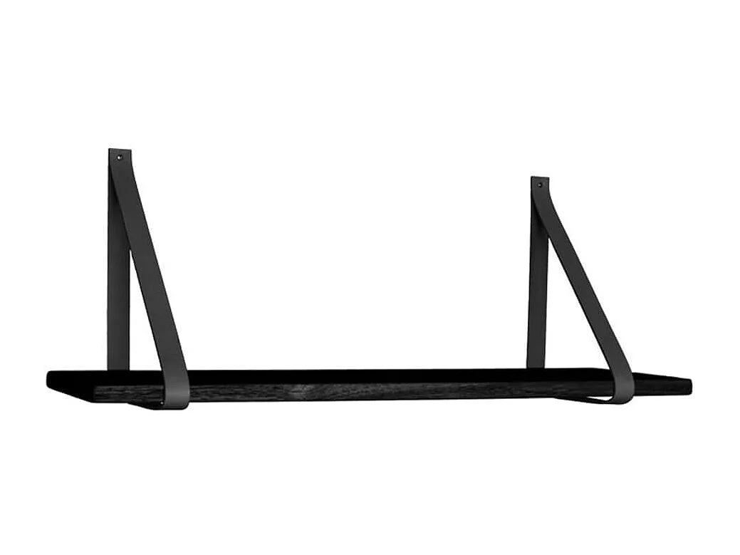 Étagère avec sangles en cuir Lila Noir